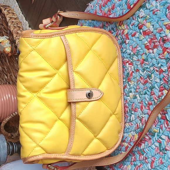 Dooney & Bourke Yellow Quilted Crossbody Bag - Picture 2 of 4